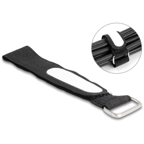 DELOCK ιμάντες τύπου Velcro 19606, 20.3 x 2cm, μαύρος, 5τμχ