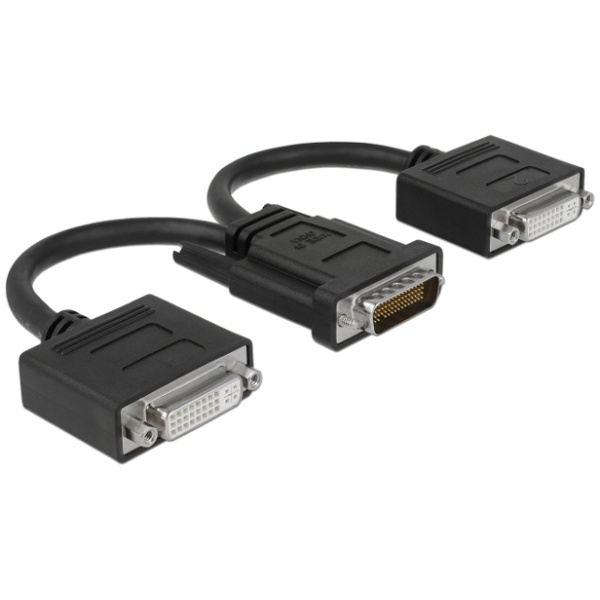 DELOCK αντάπτορας DMS-59 σε 2x DVI 65281, 20cm, μαύρος
