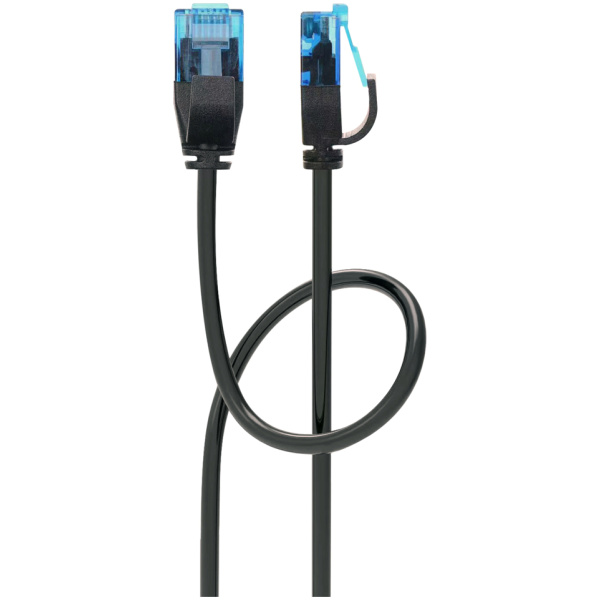 POWERTECH καλώδιο δικτύου PTR-0143 Cat 6a U/UTP, copper, slim, 2m, μαύρο