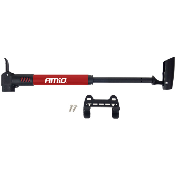 AMIO τρόμπα ποδηλάτου αλουμινίου PU01, 28cm, κόκκινη