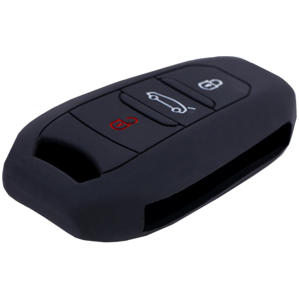 Θήκη κλειδιού για αυτοκίνητα Peugeot 1002-04, εύκαμπτη, μαύρη