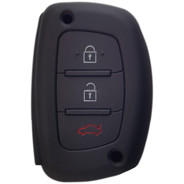 Θήκη κλειδιού για αυτοκίνητα Hyundai 1007-02, εύκαμπτη, μαύρη