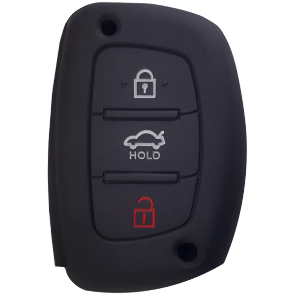 Θήκη κλειδιού για αυτοκίνητα Hyundai 1007-05, εύκαμπτη, μαύρη
