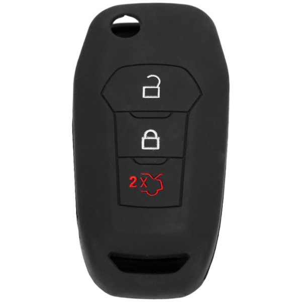 Θήκη κλειδιού για αυτοκίνητα Ford 1011-07, εύκαμπτη, μαύρη