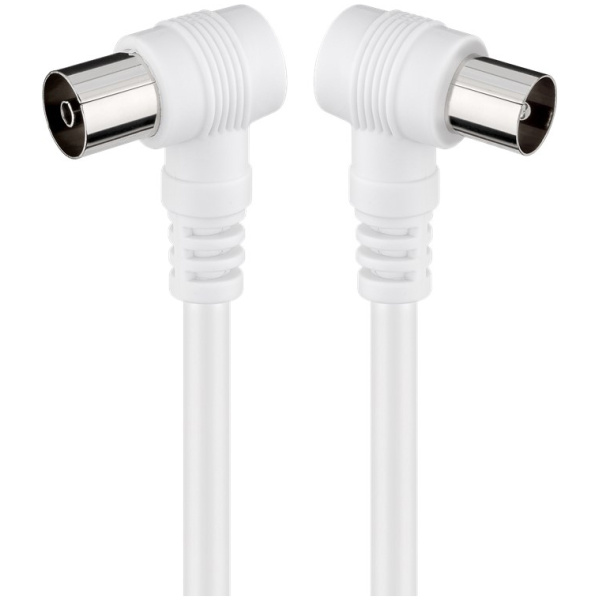 GOOBAY καλώδιο κεραίας αρσενικό σε θηλυκό 11520, γωνιακό, 1.5m, λευκό