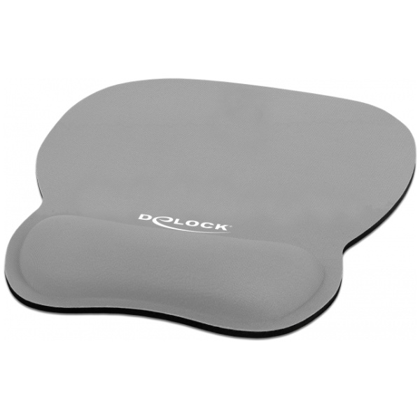 DELOCK Mousepad 12698 με στήριγμα καρπού, 245x206 mm, γκρι