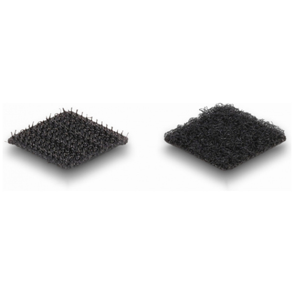 DELOCK αυτοκόλλητα τύπου Velcro 19096, τετράγωνα, 20mm, μαύρο, 32 ζεύγη