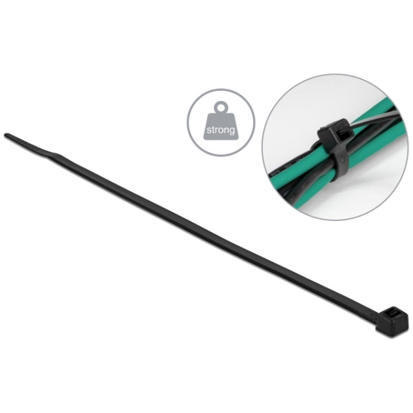 DELOCK Δεματικά καλωδίων 19559, 200x4.8mm, μαύρα, 100τμχ