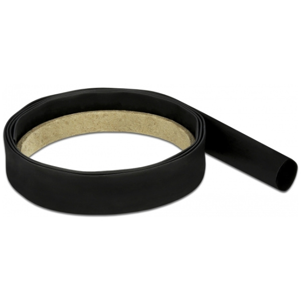 DELOCK Θερμοσυστελλόμενο μονωτικό για καλώδια 20659, 1mx12mm, 4:1 μαύρο