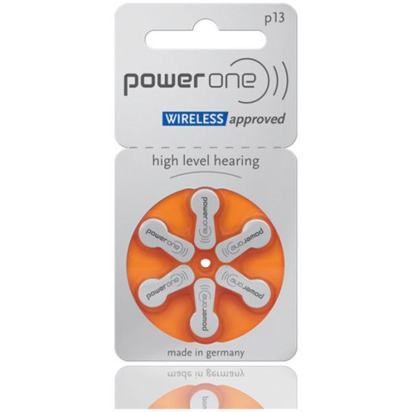 POWER ONE μπαταρίες ακουστικών βαρηκοΐας P13, mercury free, 1.45V, 6τμχ