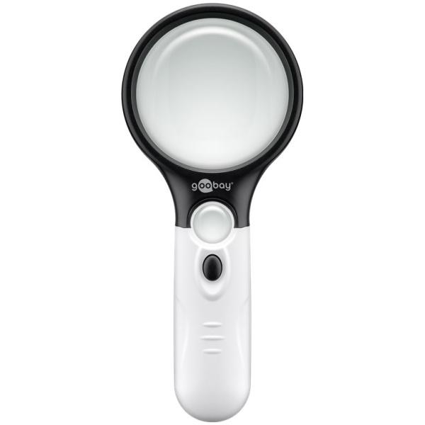 GOOBAY μεγεθυντικός φακός χειρός 41255 με φωτισμό LED, 1.75x & 12.25x