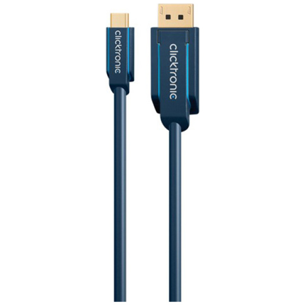 CLICKTRONIC καλώδιο DisplayPort σε USB Type-C 44931, 4K/60Hz, 1m, μπλε