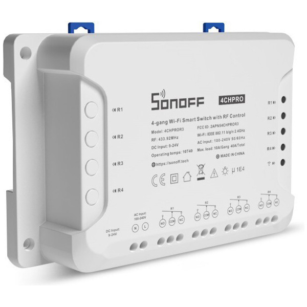 SONOFF Smart Διακόπτης 4CH PRO R3, 4 θέσεων, 40A, RF control, λευκός