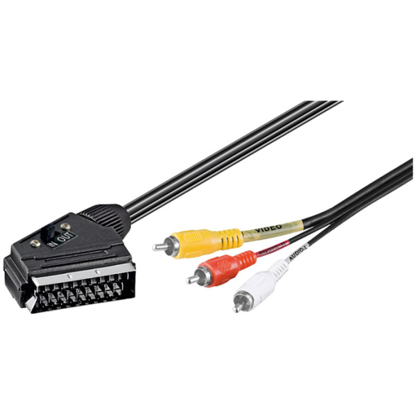 GOOBAY καλώδιο SCART 21-pin σε 3x RCA 50365, 3m, μαύρο