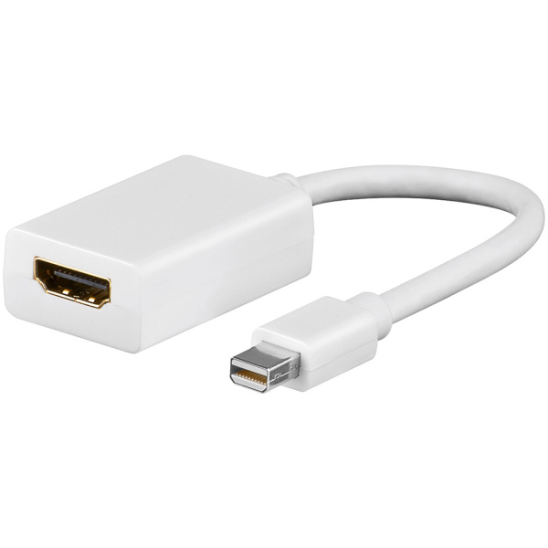 GOOBAY καλώδιο mini DisplayPort σε HDMI θηλυκό 51729, 0.15m, λευκό