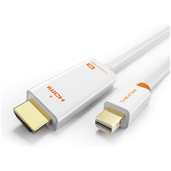 CABLETIME καλώδιο mini DisplayPort σε HDMI CT-03G4K60, 4K, 1.8m, λευκό