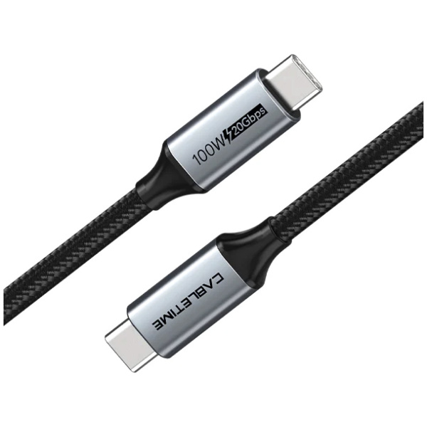 CABLETIME καλώδιο USB-C CT-CMCM2, USB 3.1, 100W, 20Gbps, 4K, 1.5m, μαύρο