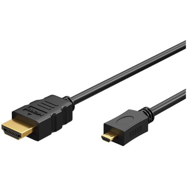 GOOBAY καλώδιο micro HDMI σε HDMI 53786 με Ethernet, 4K/60Hz, 3m, μαύρο