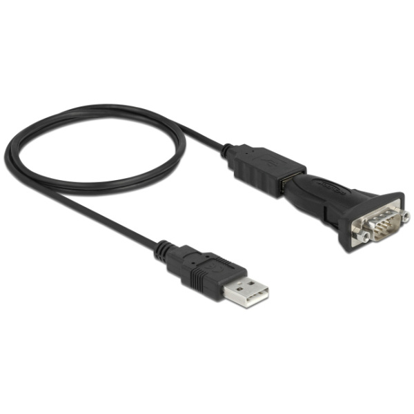 DELOCK αντάπτορας USB σε RS-232 DB9 61506 με καλώδιο USB, 0.8m, μαύρο