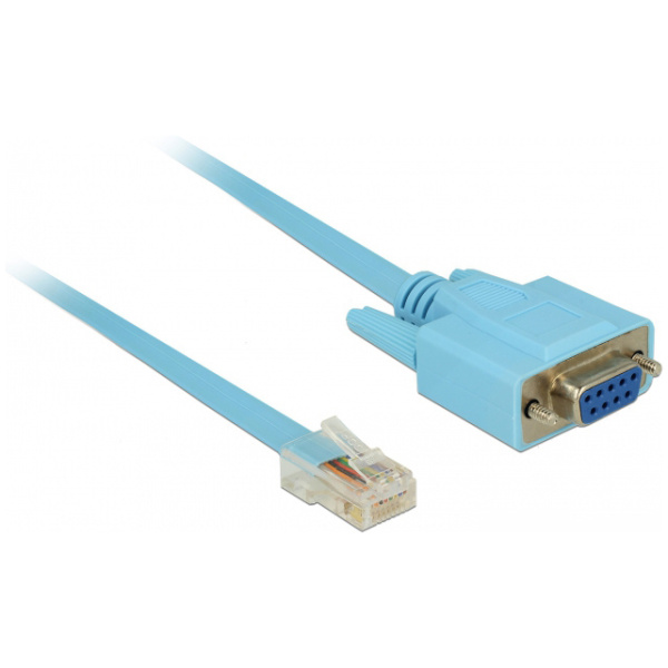 DELOCK Καλώδιο Serial RS-232 DB9 female σε RJ45 male, 1m, μπλε