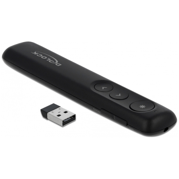 DELOCK Τηλεχειριστήριο παρουσιάσεων 64092 με laser, ασύρματο, έως 30m