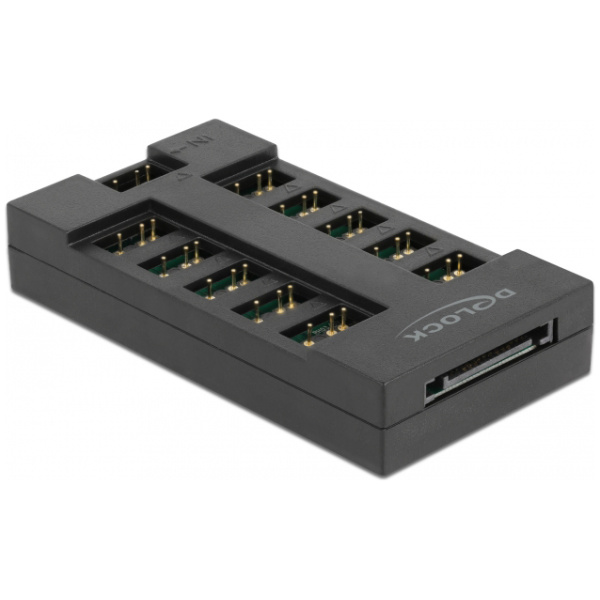 DELOCK RGB hub 64128 για ARGB LEDs, 10 θύρες, μαύρο