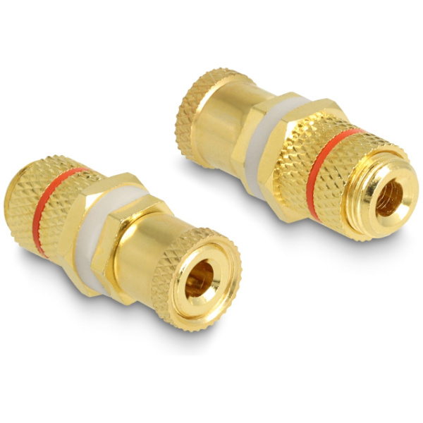 DELOCK αντάπτορας σύνδεσης καλωδίων ήχου 64145, κόκκινος-χρυσός