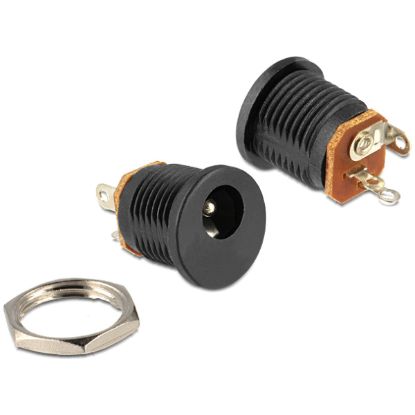 DELOCK βύσμα τροφοδοσίας DC 2.1 x 5.5mm 65503, μαύρο