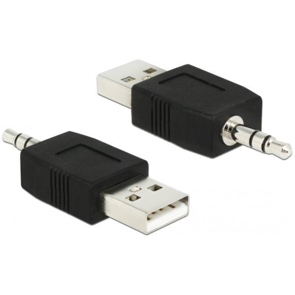 DELOCK Αντάπτορας USB 2.0 σε Stereo Jack 3.5mm 66069, μαύρο
