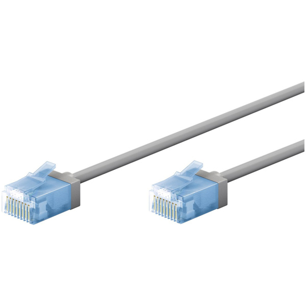 GOOBAY καλώδιο δικτύου 74228, CAT 6A U/UTP, ultra slim, copper, 500MHz, 15m, γκρι