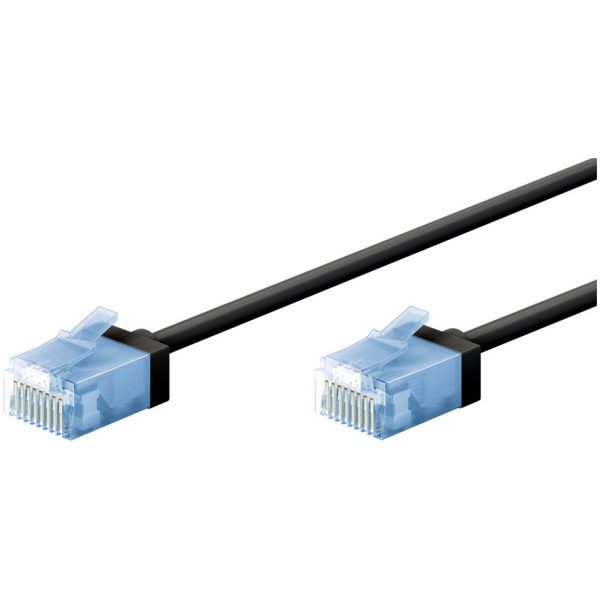 GOOBAY καλώδιο δικτύου 74240, CAT 6A U/UTP, ultra slim, copper, 500MHz, 7.5m, μαύρο