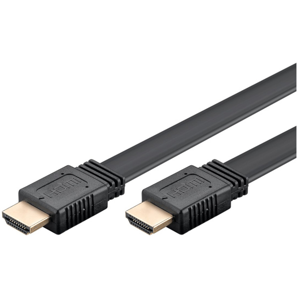 GOOBAY καλώδιο HDMI 77135 με Ethernet, flat, 8K/60Hz, 48 Gbps, 2m, μαύρο