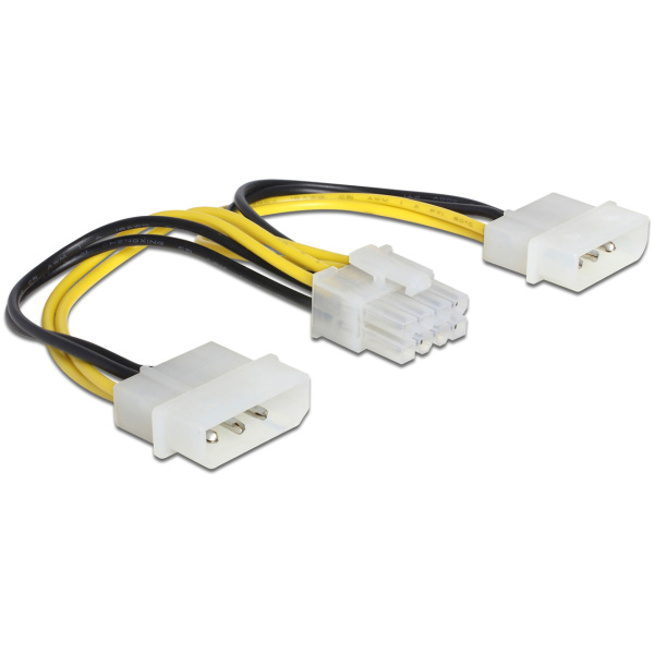 DELOCK καλώδιο 2x 4pin molex σε 8pin EPS 83410, 0.15m