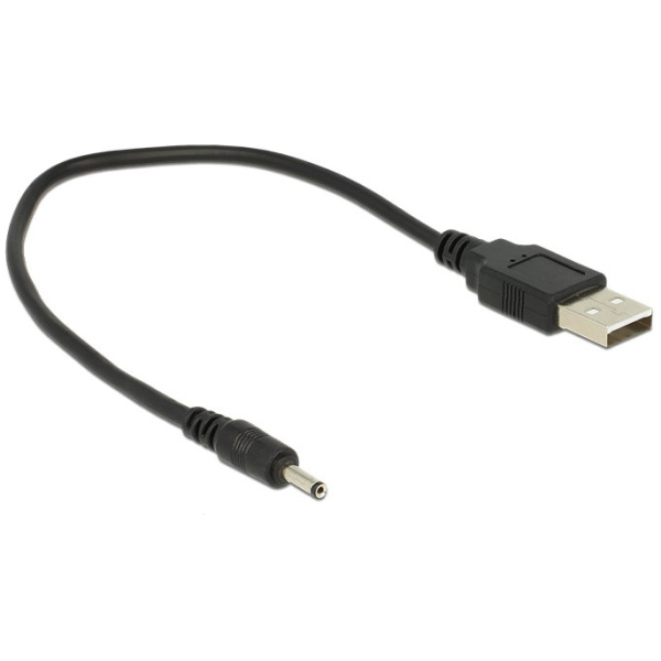 DELOCK καλώδιο USB σε DC 3.0 x 1.1mm 83793, 27cm, μαύρο