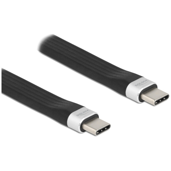DELOCK καλώδιο USB 3.2 Gen 2 Type-C 85770, 10Gbps, 3A, FPC, flat, 13.5cm