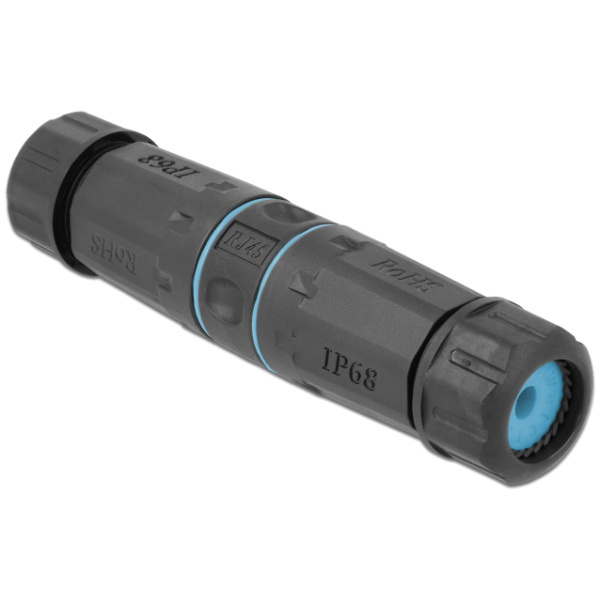 DELOCK αδιάβροχος αμφίδρομος σύνδεσμος RJ45 Cat.6A 86693, μπλε