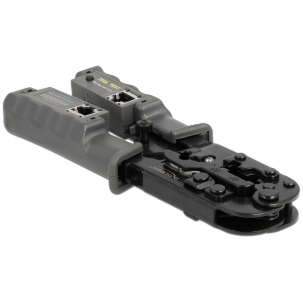 DELOCK εργαλείο πτύχωσης με απογυμνωτή & tester 90510, 8P/6P/4P