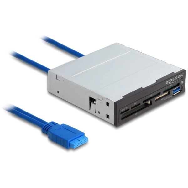 DELOCK USB 19-pin card reader 91759, CF/SD/micro SD/xD/MS/M2/USB, 5Gbps