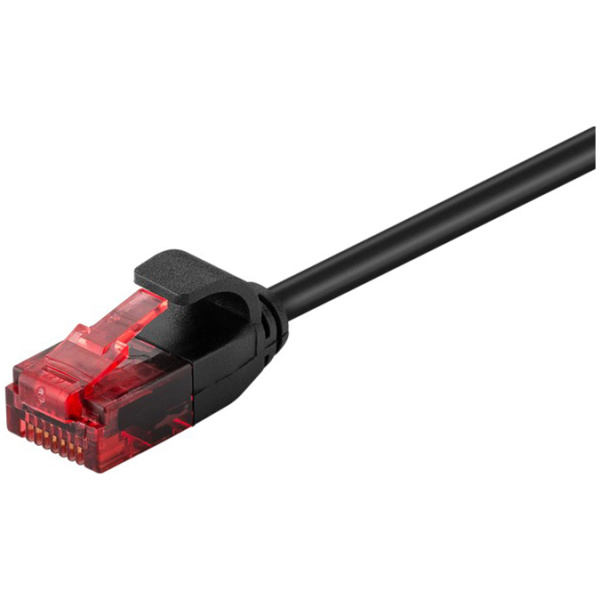 GOOBAY καλώδιο δικτύου 93713, CAT 6 U/UTP, slim, copper, 0.5m, μαύρο