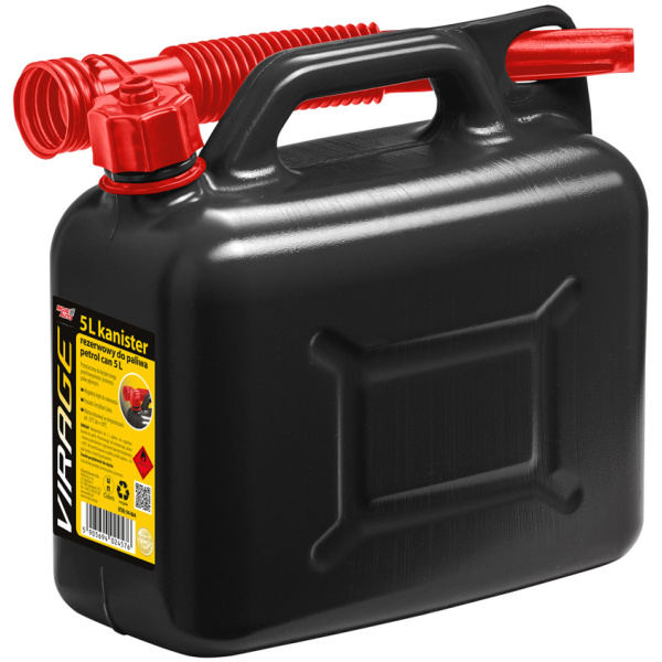 MOJE AUTO δοχείο καυσίμων 94-064 με σπιράλ, πλαστικό, 5lt, μαύρο