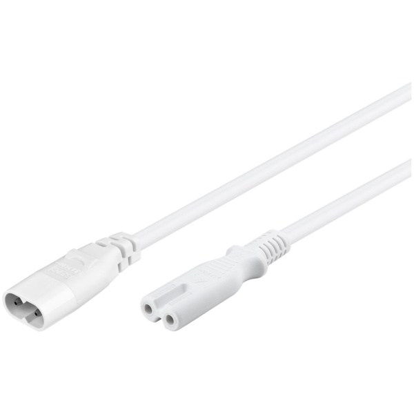 GOOBAY καλώδιο προέκτασης τροφοδοσίας 97200, 2x 0.75mm², 2m, λευκό