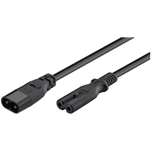 GOOBAY καλώδιο προέκτασης τροφοδοσίας 97201, 2x 0.75mm², 2m, μαύρο