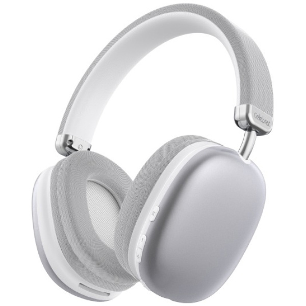CELEBRAT headphones A39, ασύρματα & ενσύρματα, micro SD, 40mm, 400mAh, ασημί