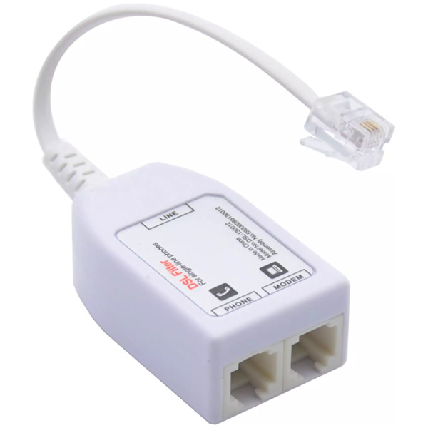 POWERTECH VDSL Splitter με φίλτρο ADSL-06, RJ11, λευκό