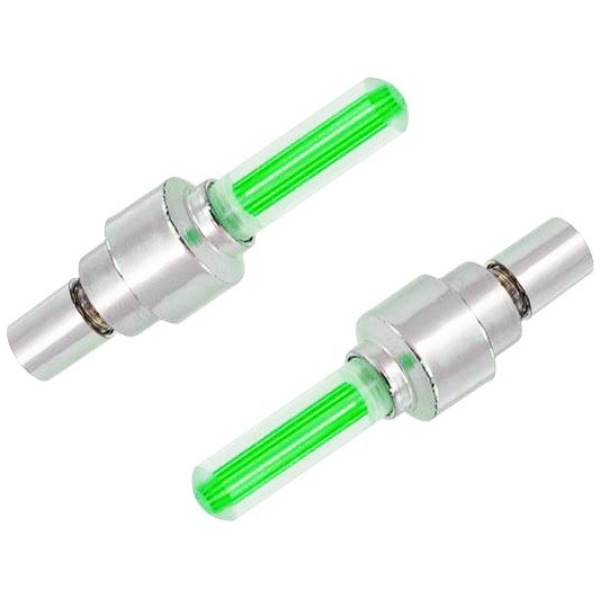 Καπάκι βαλβίδας ποδηλάτου AG304B, LED, 6.5cm, 2τμχ, πράσινο