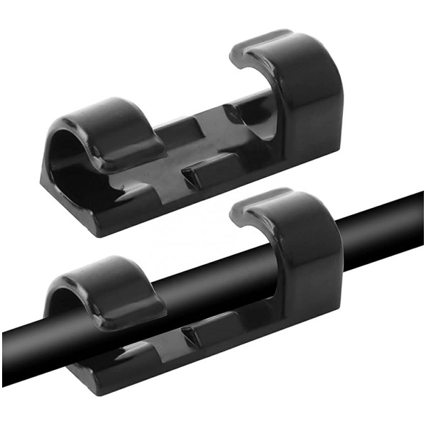 Οργανωτές καλωδίων AG702D με αυτοκόλλητο, 3x1.1x0.7cm, μαύρο, 20τμχ