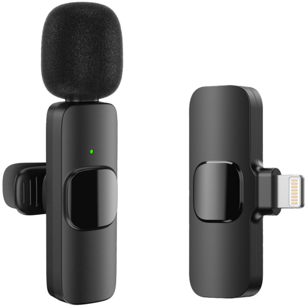 APEXEL ασύρματο μικρόφωνο APL-MIC004, Lightning, 2.4GHz, μαύρο