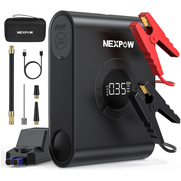 NEXPOW εκκινητής μπαταρίας & συμπιεστής αέρος AKP-P200, 12V/1500A, 150PSI, 8000mAh