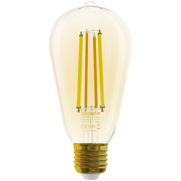 SONOFF Smart λάμπα LED Filament B02-F-ST64, Wi-Fi, 7W, E27, 1800K-5000K