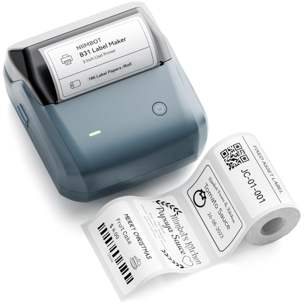 NIIMBOT smart θερμικός εκτυπωτής ετικετών B31, 203dpi, Bluetooth, μπλε